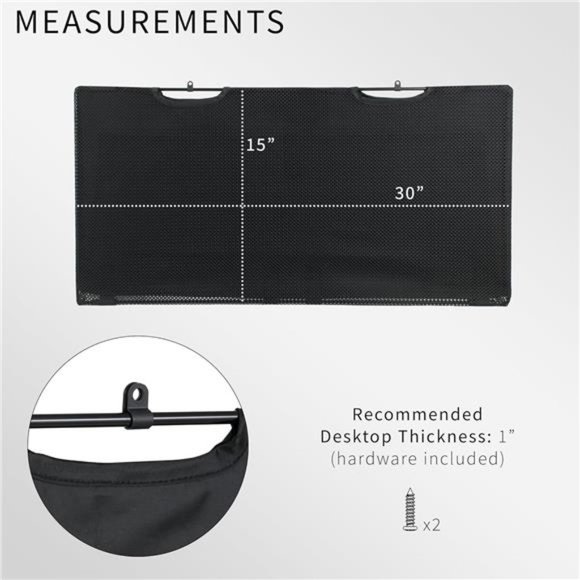 Black 30 inch Under Desk Privacy & Cable Management Organizer Sleeve,Wire Hider - Picture 5 of 6